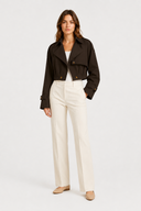 Women's Cropped Trench Jacket Button Detail