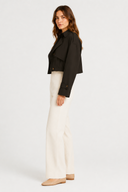 Women's Cropped Trench Jacket Button Detail