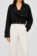 Women's Cropped Trench Jacket Button Detail