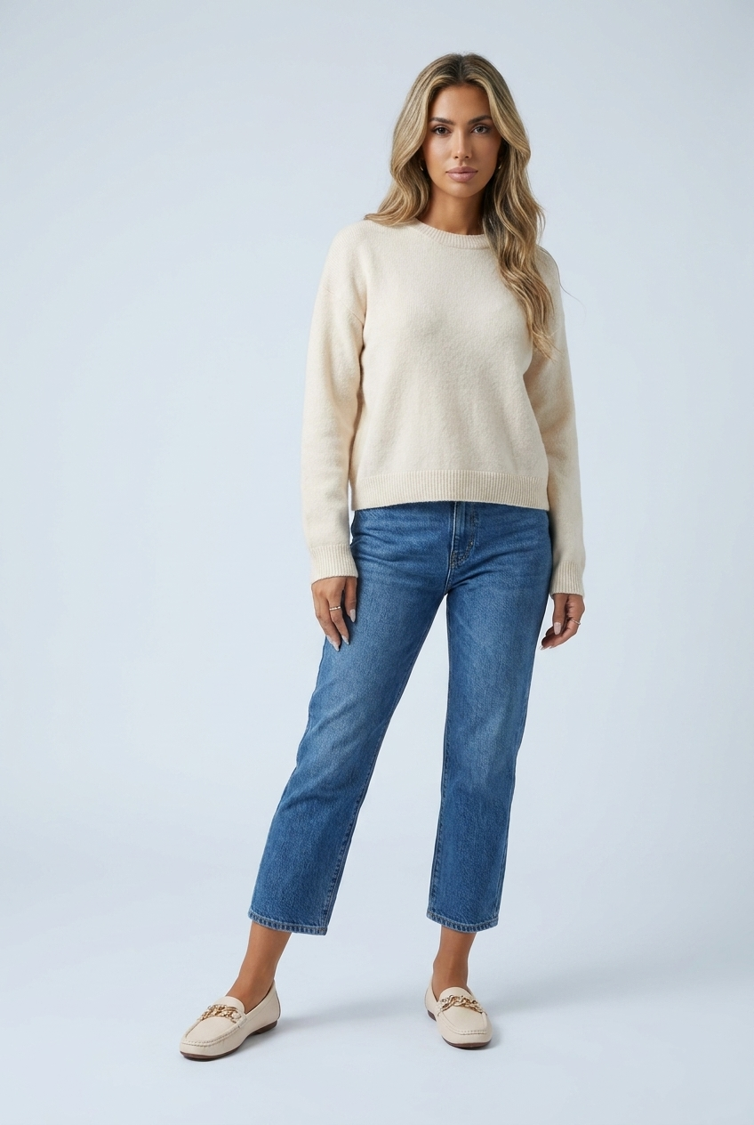 Beige mocassini morbidi catena oro full