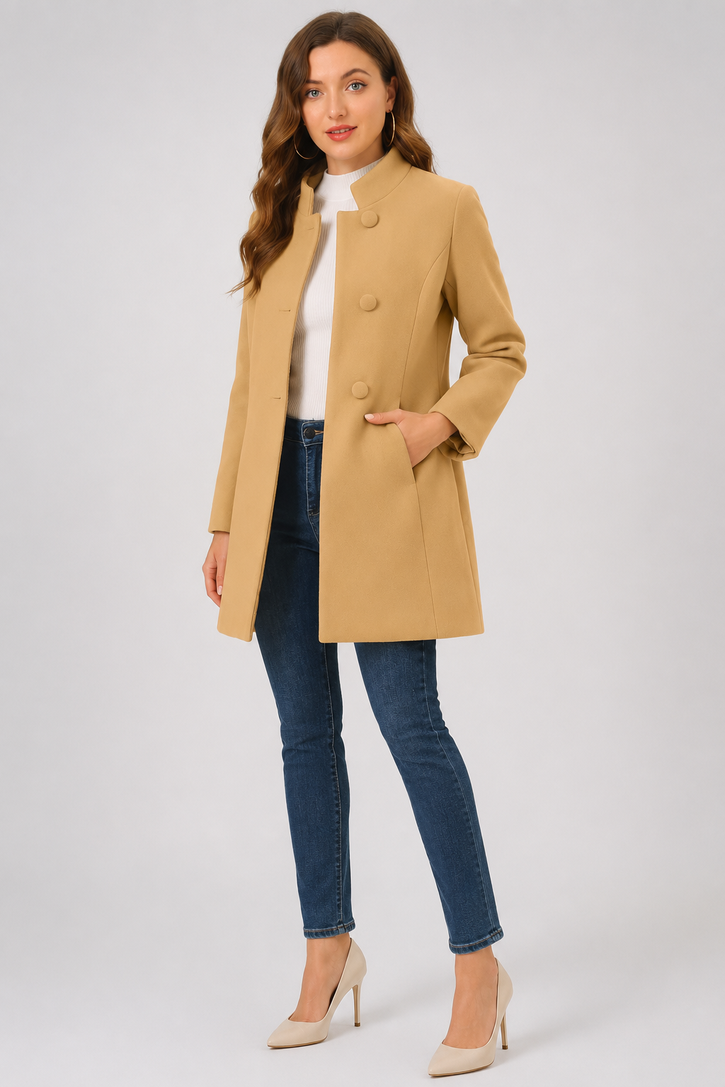 Camilla Wool Look Trench Coat