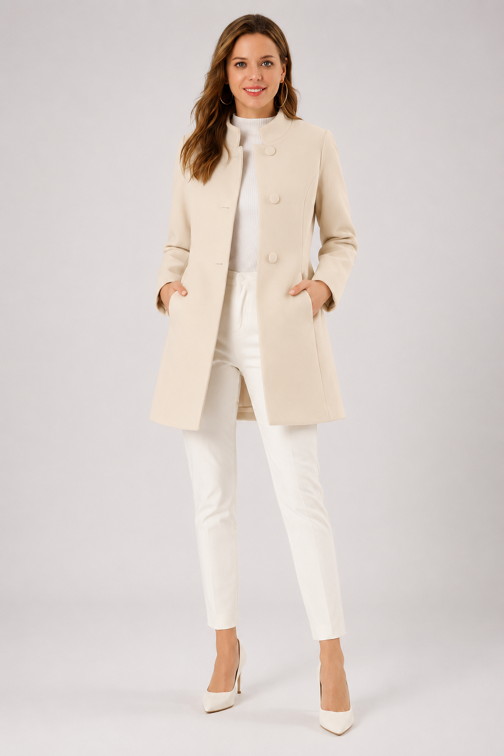 Camilla Wool Look Trench Coat