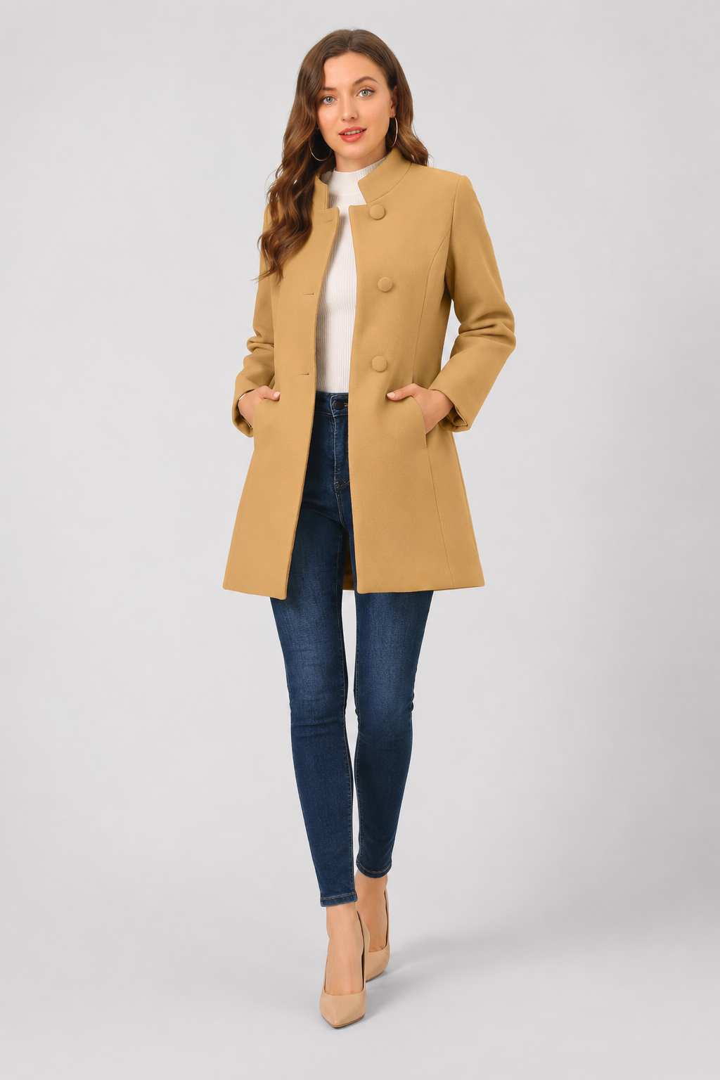 Camilla Wool Look Trench Coat